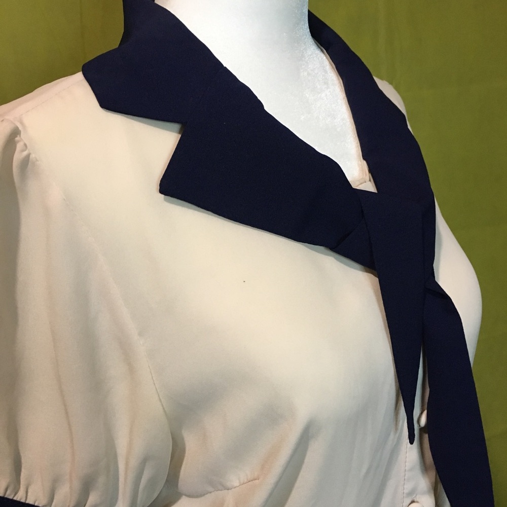 Cute sailor dress. Navy and cream.